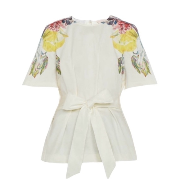 TED BAKER, BONNAY TRANQUILITY, TIE WAIST TUNIC TOP. CAN BE TIED IN FRONT OR BACK - Picture 3 of 10